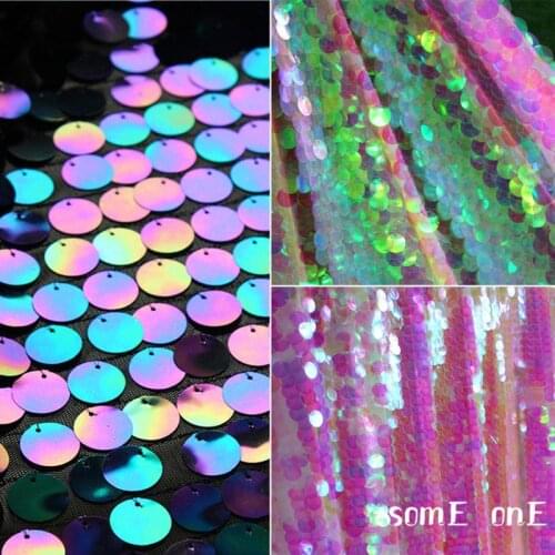 Scales Sequined Mesh Fabric Circle Sequins DIY Background Decor Props Stage Clothes Skirt Dress Lace Designer Fabric
