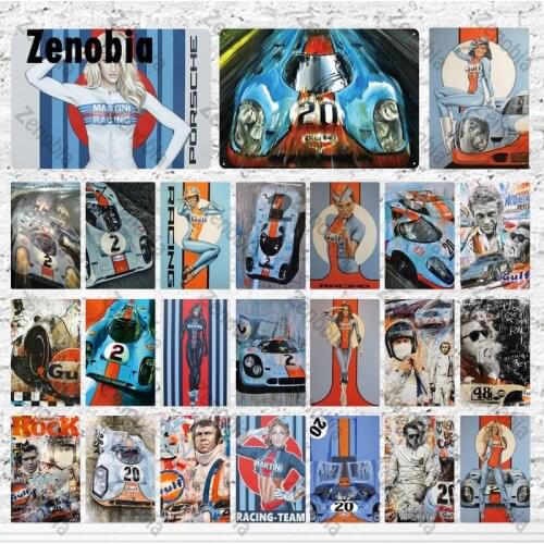 Mobil Racing Vintage Metal Sign Plaque Retro Garage Decoration Motor Oil Metal Poster for Bar Pub Club Gas Station Room Decor