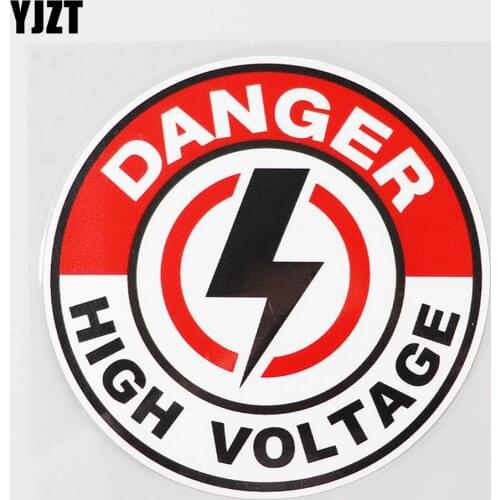 YJZT 11.2CM×11.2CM waterproof Danger High Voltage PVC Decal Car Sticker 12C-0267