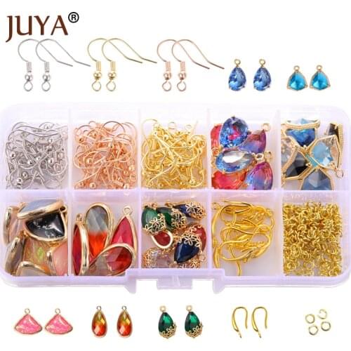 JUYA Jewelry Kits Jewelry Findings Set DIY Earrings Material Set Water Drop Pendants Earring hooks for Woman Earrings Making