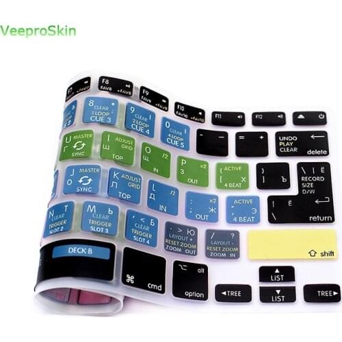 For Macbook Air Pro Retina 13" 15" Shortcuts Hot Key Silicone Keyboard Cover Skin Keyboard Protector Traktor Pro 2/Kontrol S4