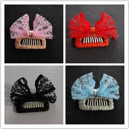 Dog Grooming Clip dog square bb broken hair clip bangs pin comb clip handmade black lace butterfly dog hair clip