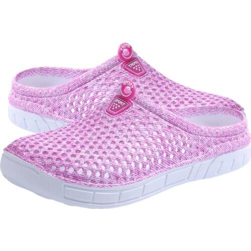 Womens Hollow-out Solid Color Non-slip Clogs Shoes Slip-on Summer Beach Slipper