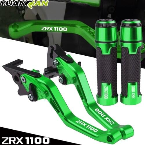 ZX1100 Motorcycle CNC Brake Clutch Levers Handlebar Hand Grips ends For KAWASAKI ZX-1100 ZX 1100 1990-2001 1991 1992 1993 1994