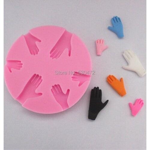 1 pcs 6 hole hand shape siliconecake mold / fondant tool /chocolate mould kitchenTools