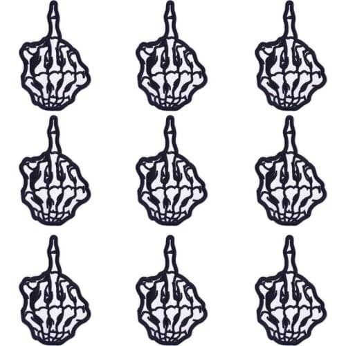 10Pcs/Set Punk Embroidered Patch For Clothing Iron On DIY Embroidery Patches For Clothes Appliques For Diy T-shirt Badge Stripe