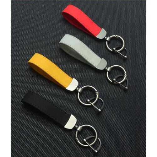 10pcs leather Car birthday gift Keychain Metal Key Ring Auto KeyChain men
