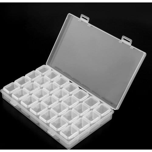 28 Slots Plastic Storage Box Diamond Painting kits Nail Art Rhinestone Tools Beads Storage Box Case Organizer Holder sale