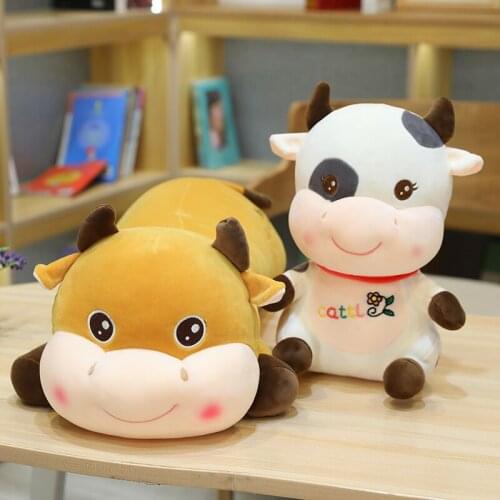 30cm/50cm Kawaii Cattle peluche Stuffed Toys Soft Plush Cattle Pillow Cushion Toys for Girls Birthday Christmas Gifts For Kids