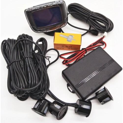 4 PCS 11 Colors 12V 4 Sensors 22mm Car Parking Sensor Reverse Backup Radar LCD Display Buzzer Car Detector System for All Cars