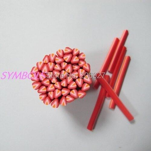 5pcs A-13 5mm Cute Strawberry Fruit Cane Fancy Nail Art Polymer Clay Cane Nail Art Decoration