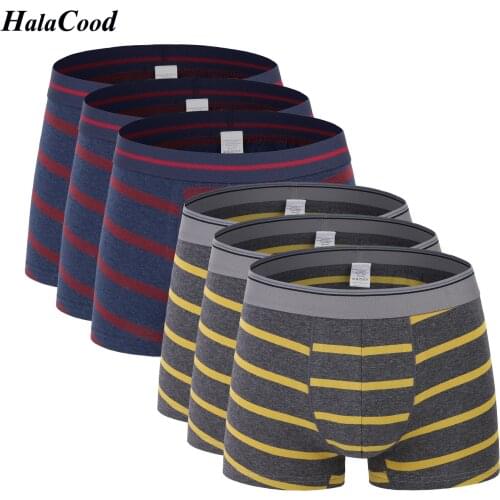 6Pcs/lot Top Quality Mens Boxer Homme Cotton Plus Size Underwear Striped Boxers Underpants Boxershort Men Sexy Man Hombre Slip