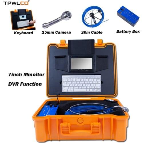 7inch Monitor 20meter Cable 25mm Pipe Industrial Inspection Camera System With DVR Function Endoscope Video Camera