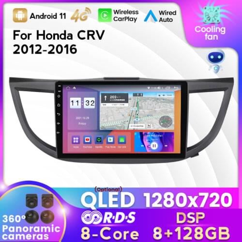 MEKEDE 2 DIN 6+128G DSP Android 11 Car Radio Multimedia Player for Honda CRV CR-V 2012-2016 GPS Navigation Built-in Carplay Auto