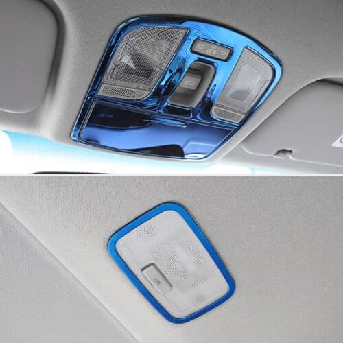 Auto Stainless Steel Front Rear Reading Light Lamp Stickers Trim Cover For Hyundai Elantra AD Avante 2016-2019 Car Accessories