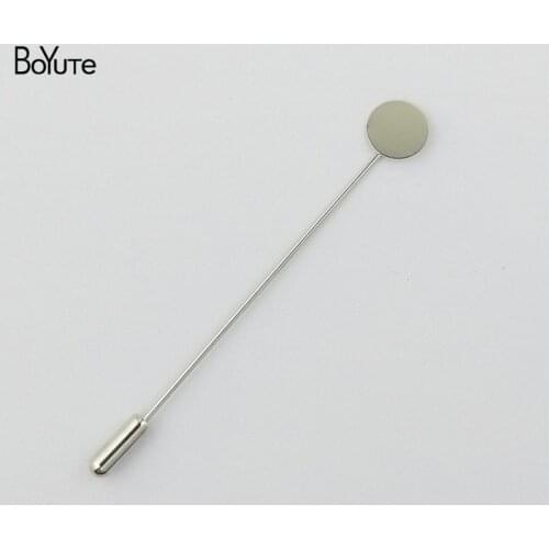 BoYuTe (50 Pieces/Lot) Metal Brass Lapel Pin Brooch 10MM 15MM with Plain Stopper Diy Handmade Jewelry Accessories