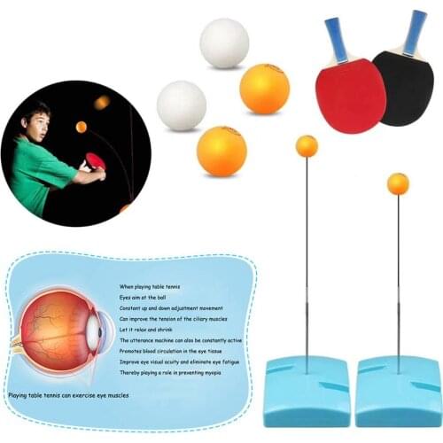 Table Tennis Trainer Childrens Elastic Soft Shaft Self-Training Stable Decompression Anti-myopia Portable Table Tennis Set Toys