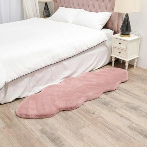 Sofa Chair Plush Cushion Modern Home Decor Soft Faux Fur Warm Floor Rugs Living Bedroom White Bedside Foot Pad Irregular Carpets