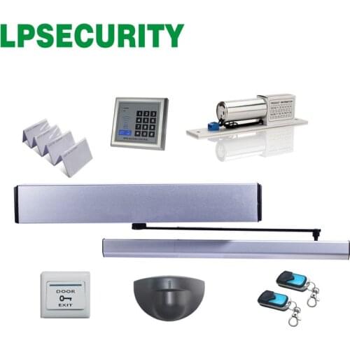 LPSECURITY Automatic electric swing door gate opener closer with access keypad RFID reader 2 remote controller 1 push button