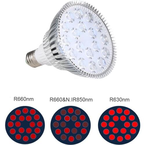 E27 Red LED Light Bulb 54W 660nm Red Light Therapy Lamp 850nm Infrared LED Light Therapy/ Par38 Grow Bulb