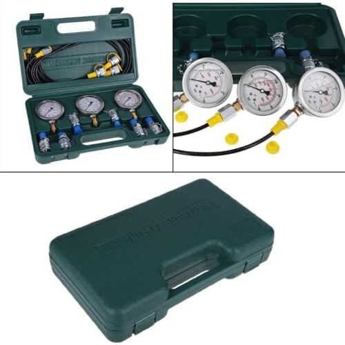 G32A Hydraulic Pressure Gauge Excavator Pressure Test Kit for Excavator Construction Machinery, Test Coupling 8700psi Max