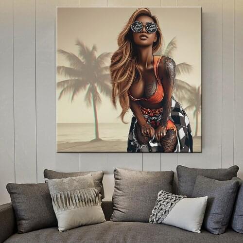 Canvas Painting abstract art Fashion women poster and Prints HD Figure picture Nordic Room Decoration Wall art Oil Painting