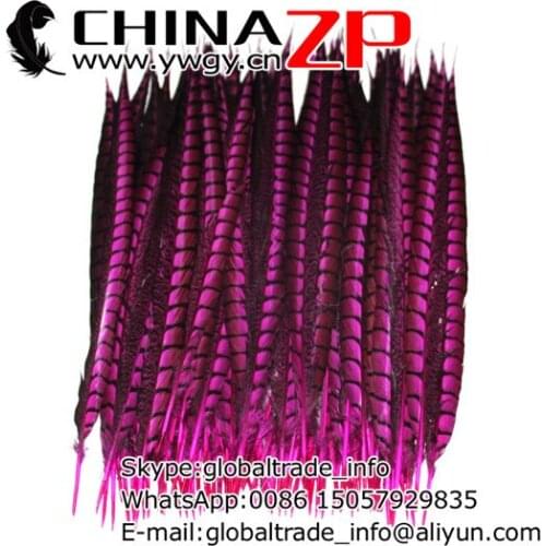 Gold Manufacturer CHINAZP Factory Size 30-35cm 200pcs/lot Good Quality Dyed Hot Pink Lady Amherst Pheasant Tail Feathers