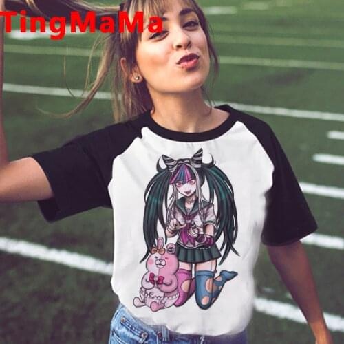 Japanese Anime Harajuku E-girls Punk tshirt women couple clothes white t shirt plus size vintage top tees tshirt harajuku