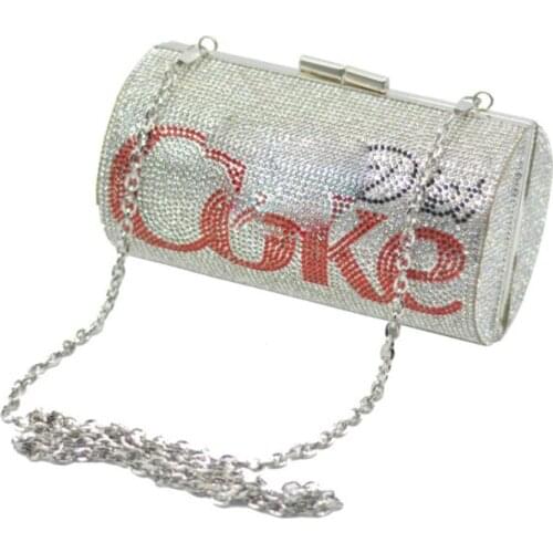 Lady Small Beaded Clutch Purse Elegant Red/White Color Evening Bags Wedding Party Clutch Handbag Metal Chain Shoulder Bags Gift