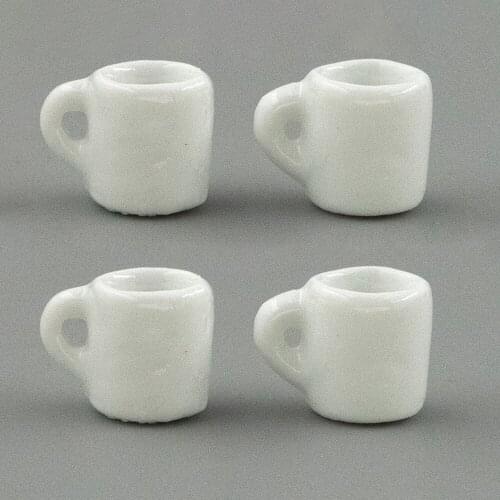 2Pcs 1/12 Doll House Miniature Ceramic Mug Teacup Simulation Furniture Cup Model Toy For Mini Decoration Dollhouse Accessories