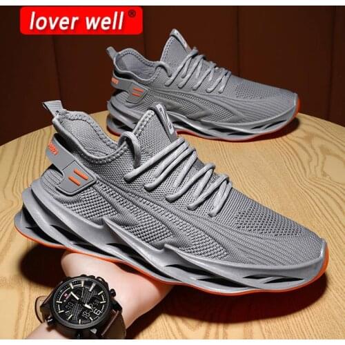 Mens Casual Sneakers High Quality Blade Running Shoes Men New Breathable Mesh No-Slip Shock Absorption Trend Sports Gym Shoes