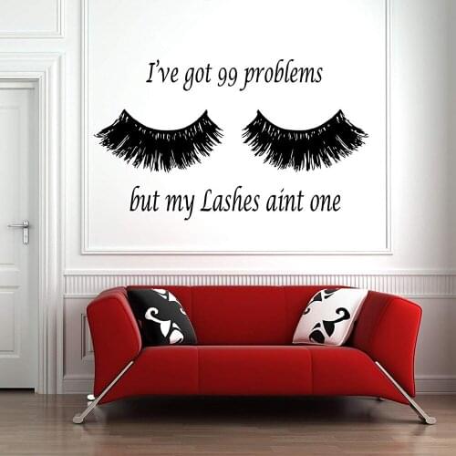 Lashes Wall Declas Eyelashes Eyebrows Brows Beauty Salon Decor Wall Decal Sticker Eye Quote Make Up Decor For Bedroom N40
