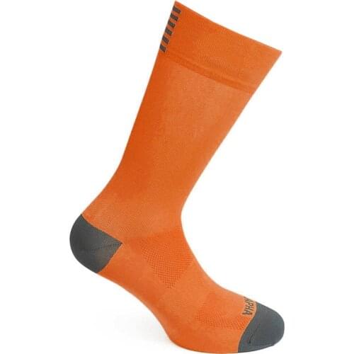 Orange Men Women Cycling Socks Outdoor Quick Dry Sports Socks Ride Compression Socks Fits Size 38-45