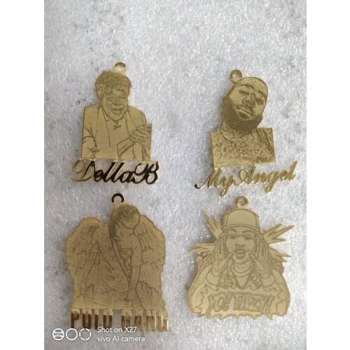 Personalized Custom Picture Photo With Name Necklaces Stainless Steel Baby Kids Portrait Letter Necklace Pendants Nameplate BFF