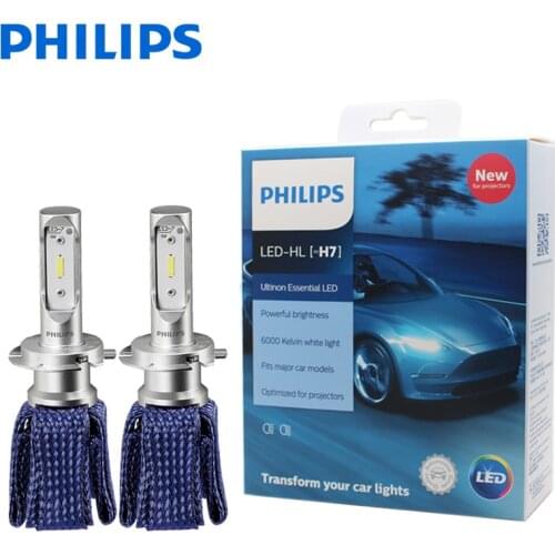 2X Philips Ultinon Essential LED Kit 6000K 12V H7 Headlight 100% More Brightness Car LED Genuine Lamps Original Bulbs 11972UEX2