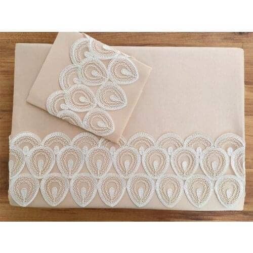 Land Of dowry French Laced Rüveyda Duvet cover set 6 Piece Cappucino