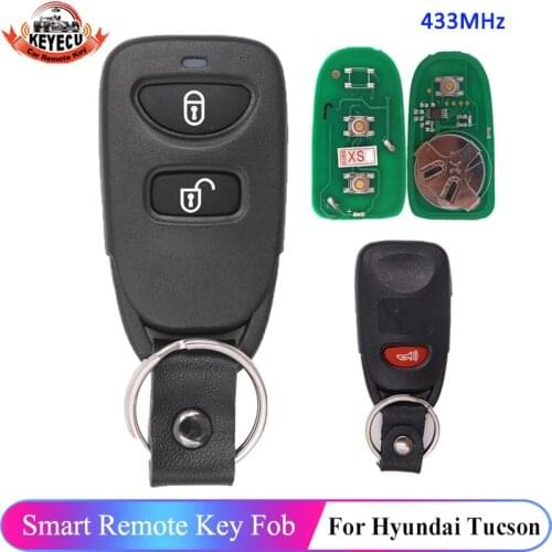 KEYECU 2+1 3 Button 433MHz for Hyundai Tucson Santa Fe 2005 2006 2007 2008 2009 Car Remote Control Smart Key Fob