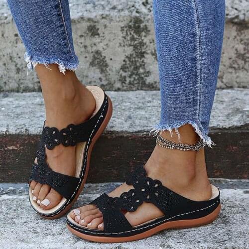 Women Sandals Plus Size Summer Sandals Shoes Women Heels Sandalias Mujer Soft Bottom Wedges Shoes Women Flip Flops Chalas Mujer