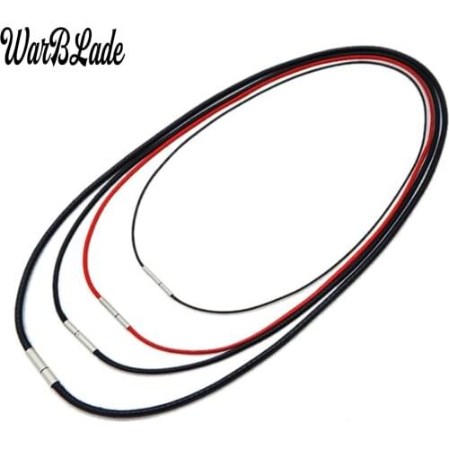 1mm-3mm Black Leather Cord Necklace Cord Wax Rope Chain With Stainless Steel Rotary Buckle For DIY Necklace Jewelry Making 3pcs