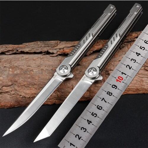 Folding knife High quality M390 high hardness steel blade titanium handle folding knife outdoor tactical pocket knife EDC tool