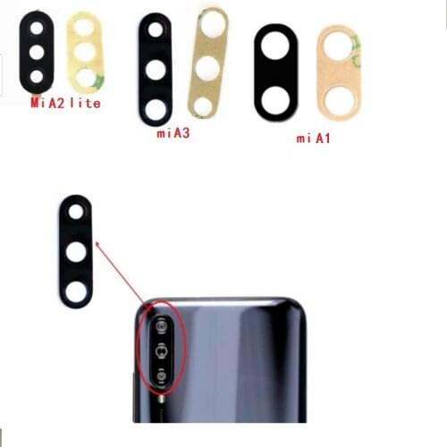 50Pcs Mi A3 Back Camera Glass Lens For Xiaomi Mi A2 lite A1 A2 A3 Rear Camera Lens Glass With Glue