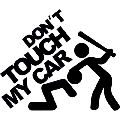 SZWL Don't Touch My Car! Funny Vinyl Waterproof Decal JDM Dub Euro for Auto Body Window Motorcycle Humour Car Stickers,13cm*11cm