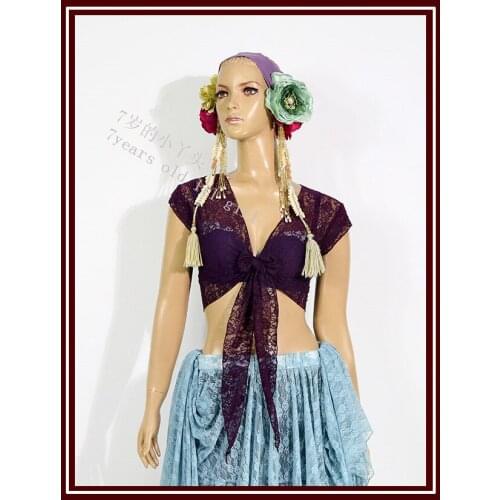 Belly Dance Top Lace Korea Short Sleeve Wrap DH123-125