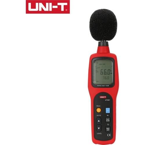 UNI-T UT351 Sound Level Meter (30-130dB) AC/DC Analog Signal Output Fast/slow Response Rate Data Hold LCD Backlight