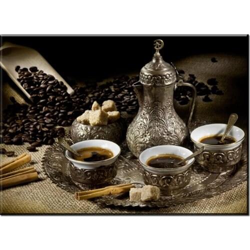 Vintage tea Coffee bean diamond mosaic sale 5d Diy Diamond Painting Full Square Round Drill embroidery Kitchen DecorationZP-3624