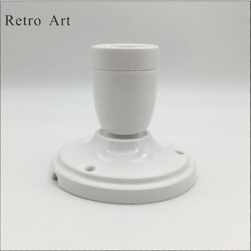 Vintage ceramic ceiling rose lamp cord set colorful e27 e26 ceramic lamp holder with ceiling rose