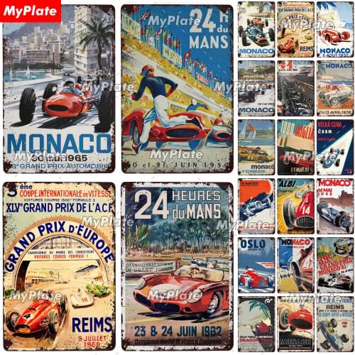 24 Hours Metal Sign Vintage Plaque Tin Sign Wall Decor For Bar Pub Metal Crafts Retro Racing Car Poster Gift Custom Wholesale