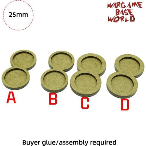 Wargame Base World - Movement Tray - 4 round 25mm - 4 sets