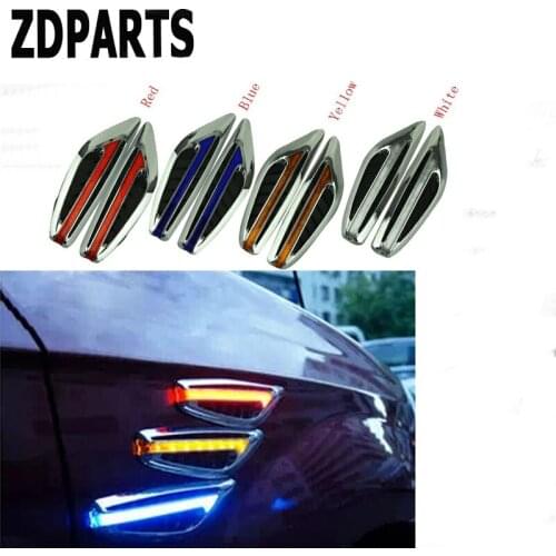 ZDPARTS Car Fender Side Air Vent Trim Warning LED Sticker For BMW E46 E39 E60 E90 E36 F30 F10 X5 E53 E34 E30 Mini Cooper Lada