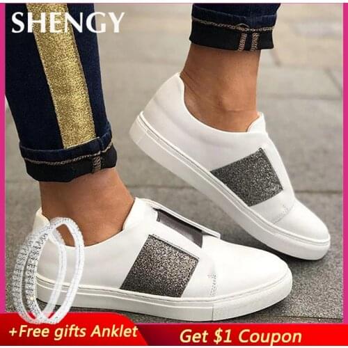 Women Flat Shoes Slip On Ladies PU Lazy Loafer Breathable Female Casual Shoes Patchwork Plus Size Platform Shoe Man Couple Flats
